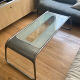 Metal and glass coffee table