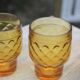 Set of 6 vintage Pernod amber glass glasses – H9 cm Ø7 cm – Bi collection
