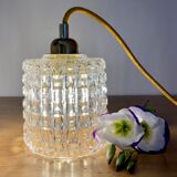 Vintage tulip lamp in molded glass
