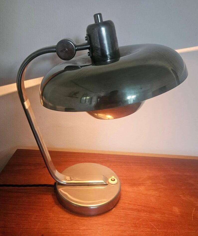 Rare Bauhaus Chrome Table Lamp, Franta Anyz, Functionalism, Art Deco, 1930s