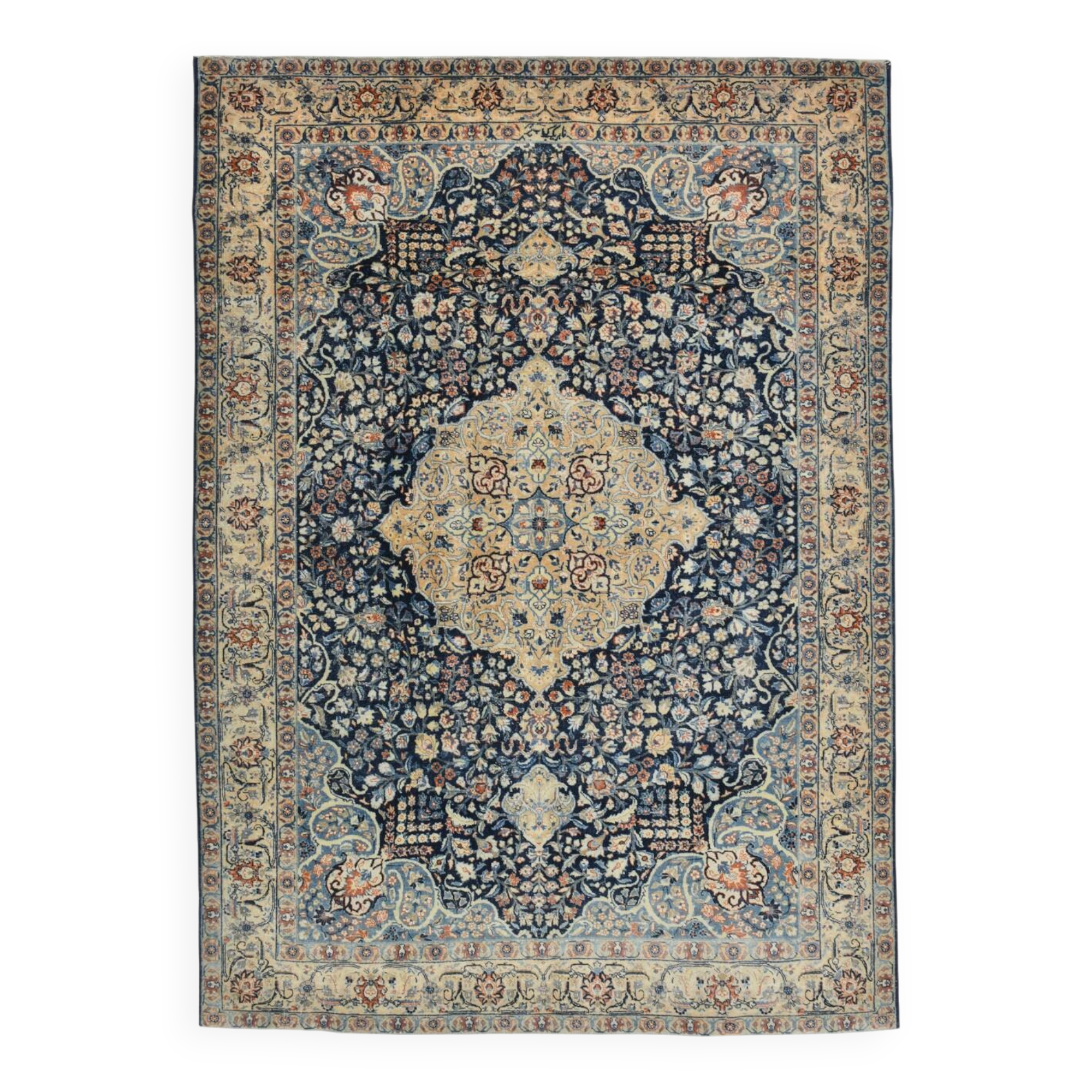 8x10 Oversize Navy Blue Persian Rug, 227x313Cm