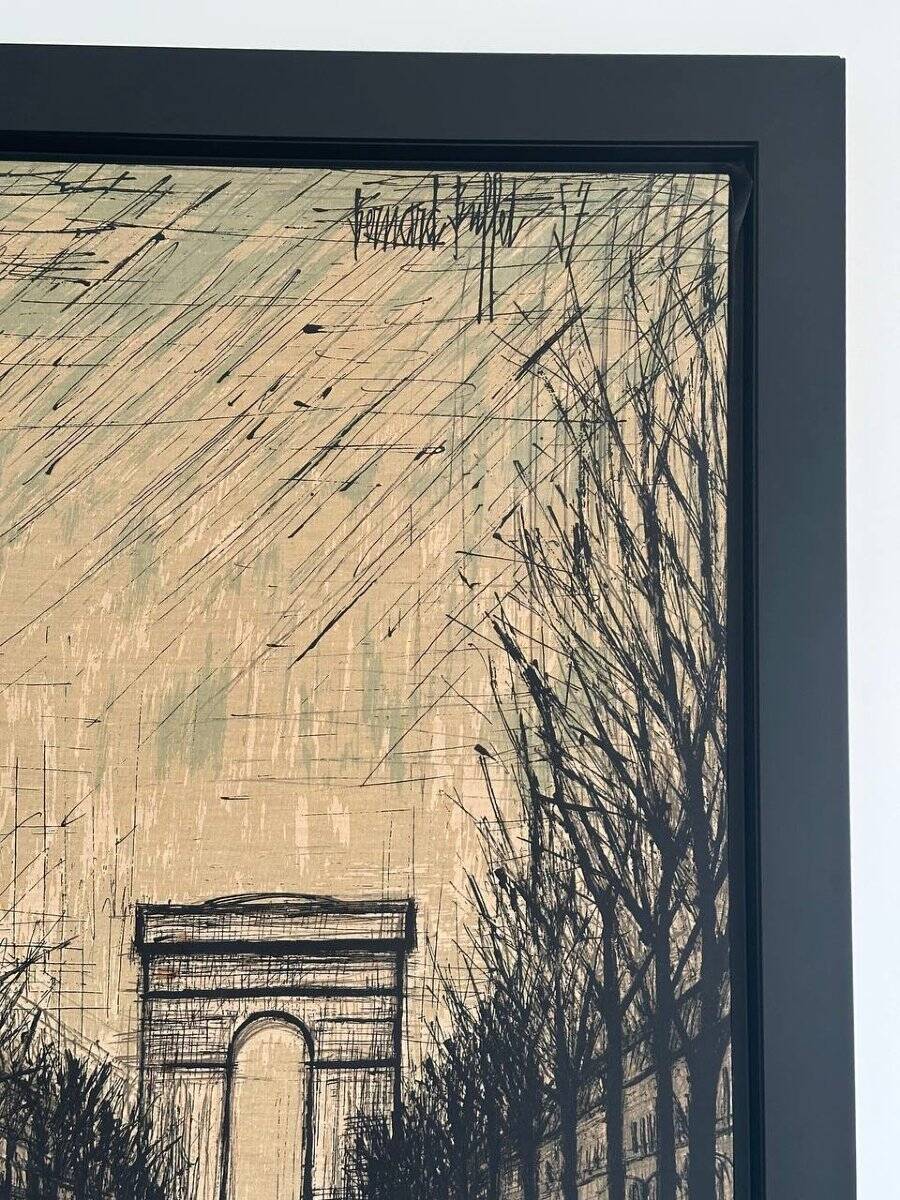 Bernard Buffet painting “Champs-Élysées and Arc de Triomphe” Print on t