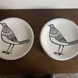 Set of 10 plates by Picault himself bird 1960
