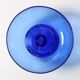 Blue Pressed Glass Pedestal Bowl with Stars Pattern / Italy / 2000s