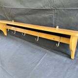 Kitchen shelf French artisanal work vintage 60s solid oak and copper
