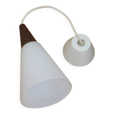 Suspension teck et opaline Louis Kalff