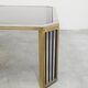 Large modernist coffee table attributed to Romeo Rega in steel and brass plating.