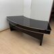 Art Deco desk in black lacquer, walnut & metal, France, 1950