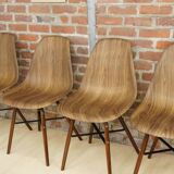 4 chairs in abs, wood and metal