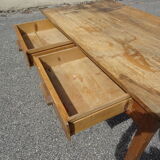 Country farmhouse table with 2 drawers