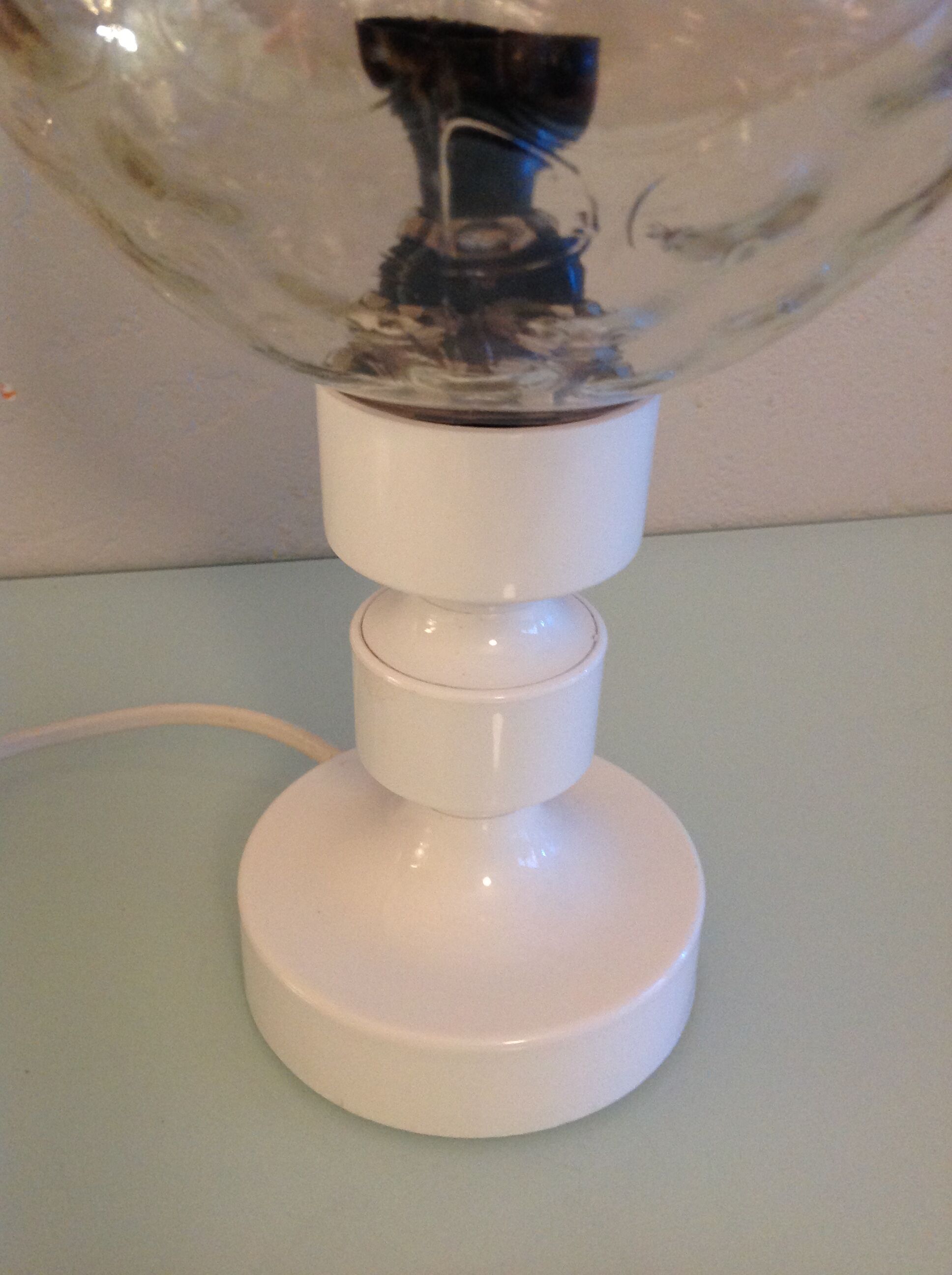 Bedside lamp globe in tinted glass / vintage 60s-70s