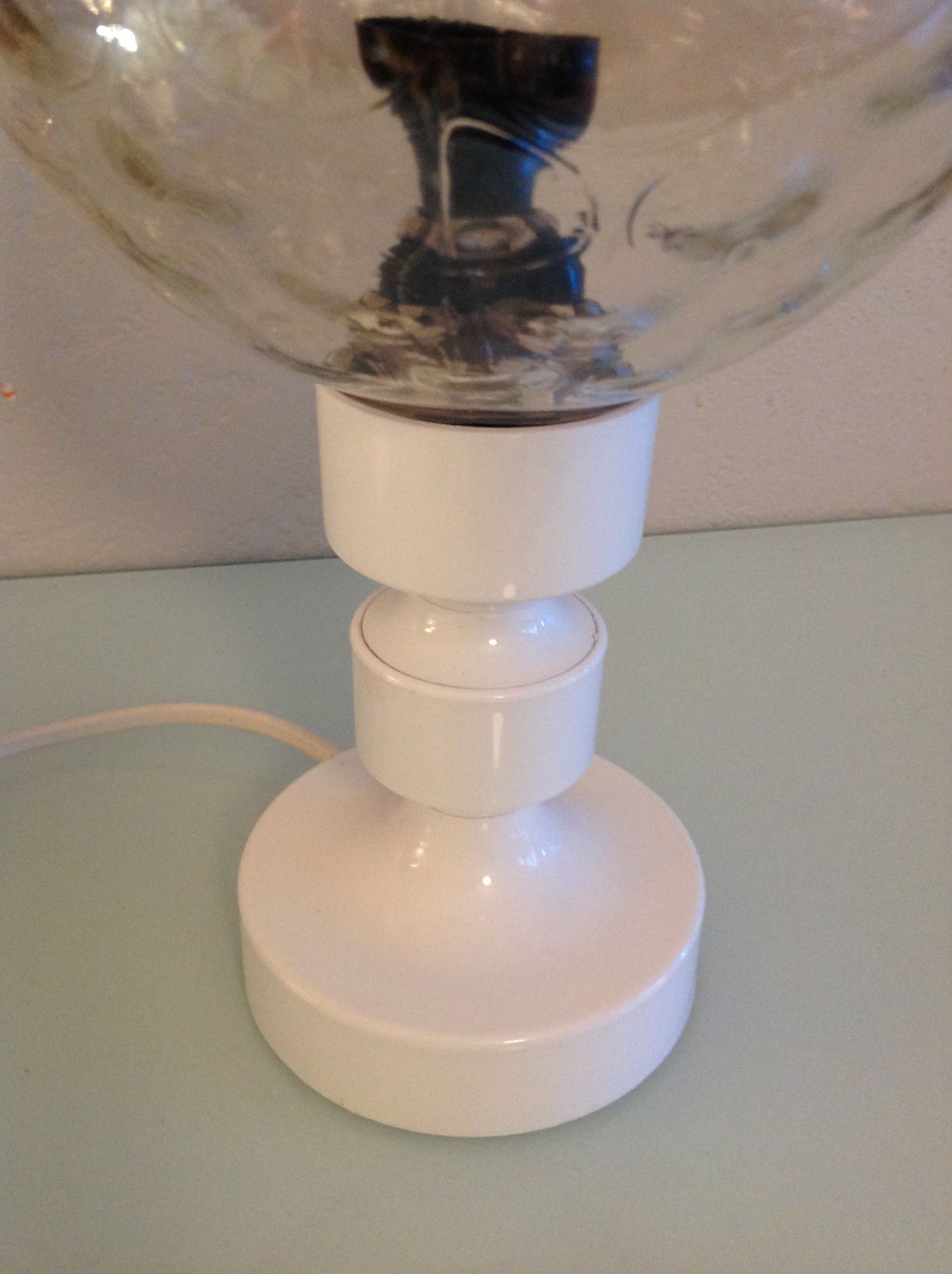 Bedside lamp globe in tinted glass / vintage 60s-70s
