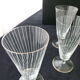 Set of 5 glass flutes engraved lined decoration art deco style