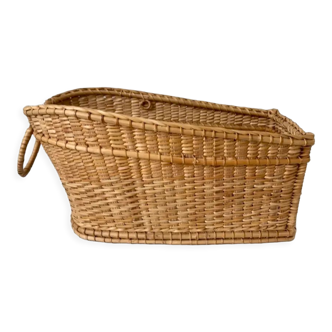 Rattan basket 70s