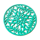 Green enamelled cast iron table mat