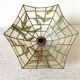 Pendant lamp in mother-of-pearl and brass with bamboo decor