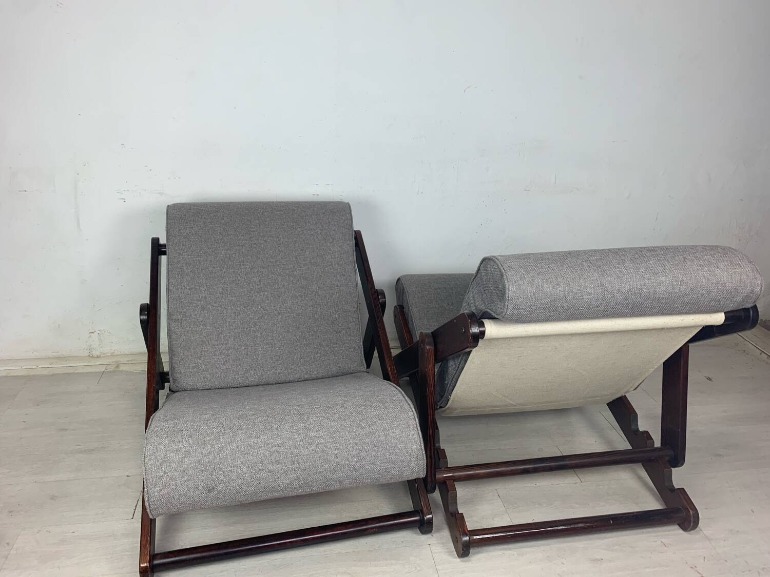 Pair of folding armchairs