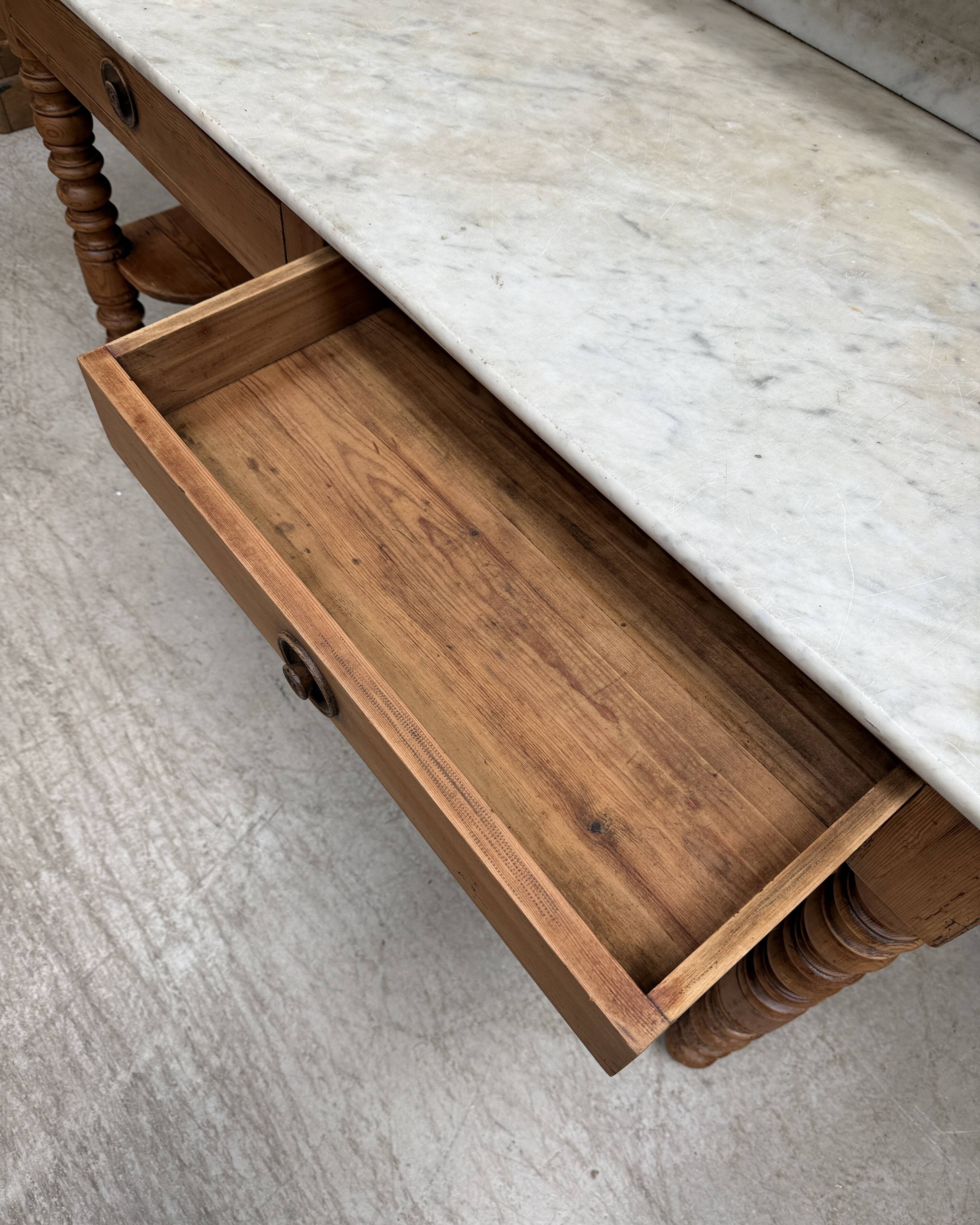 Antique pine and marble toilet furniture (renovated)