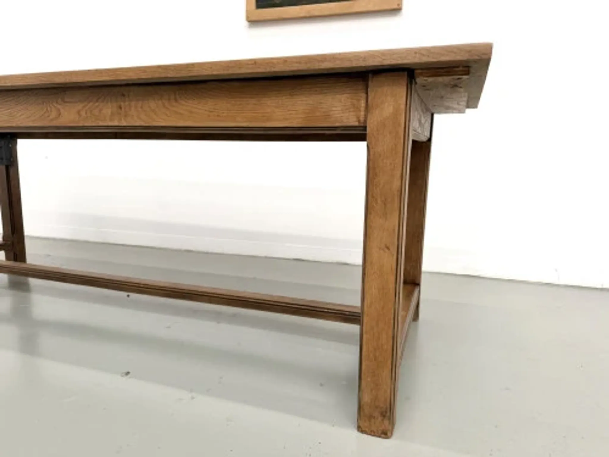 Solid oak farmhouse table, 1970s