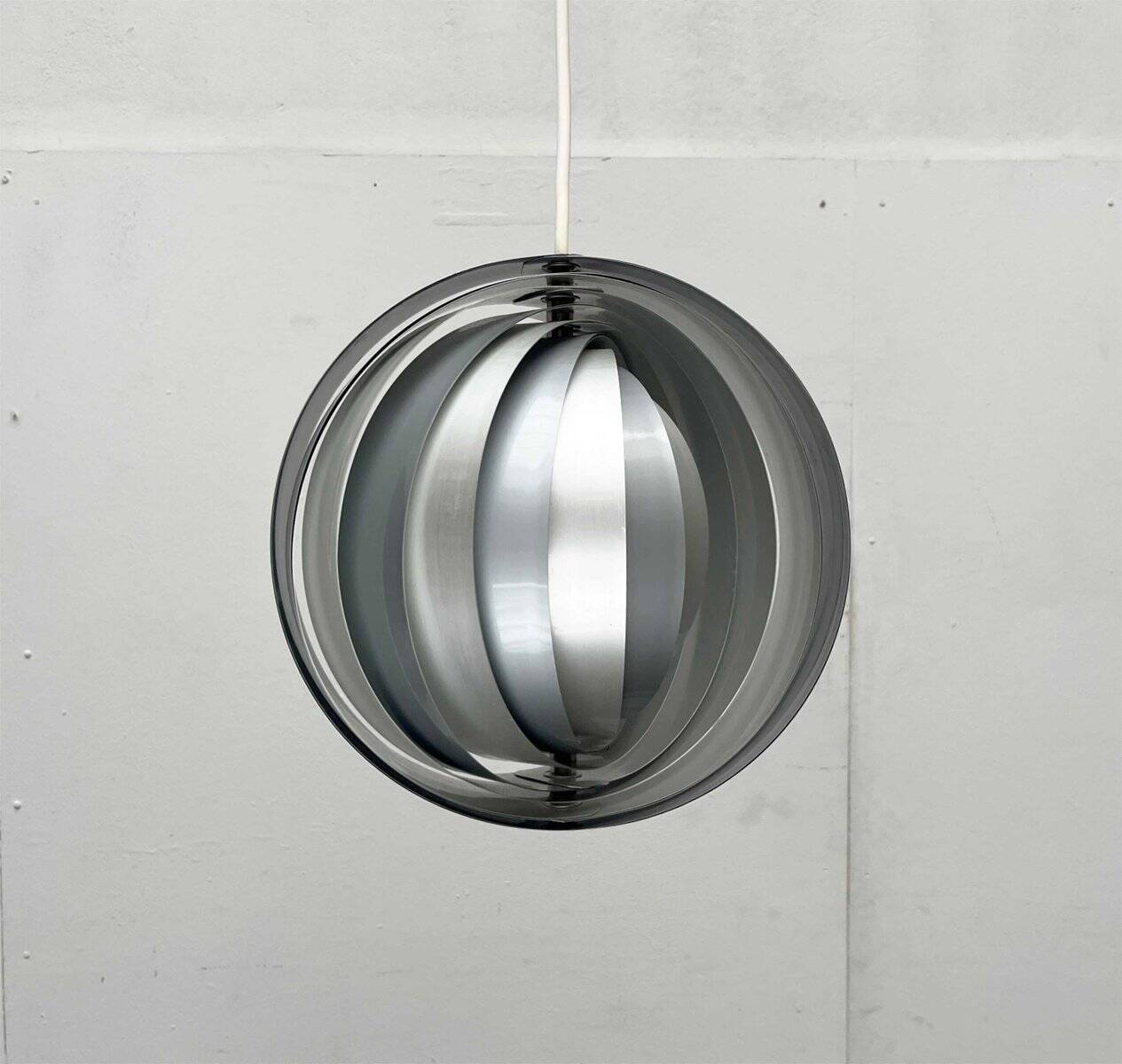 Mid-century modern moon pendant lamp from East Germany by Verner Panton for Erjoka, 1960s.
