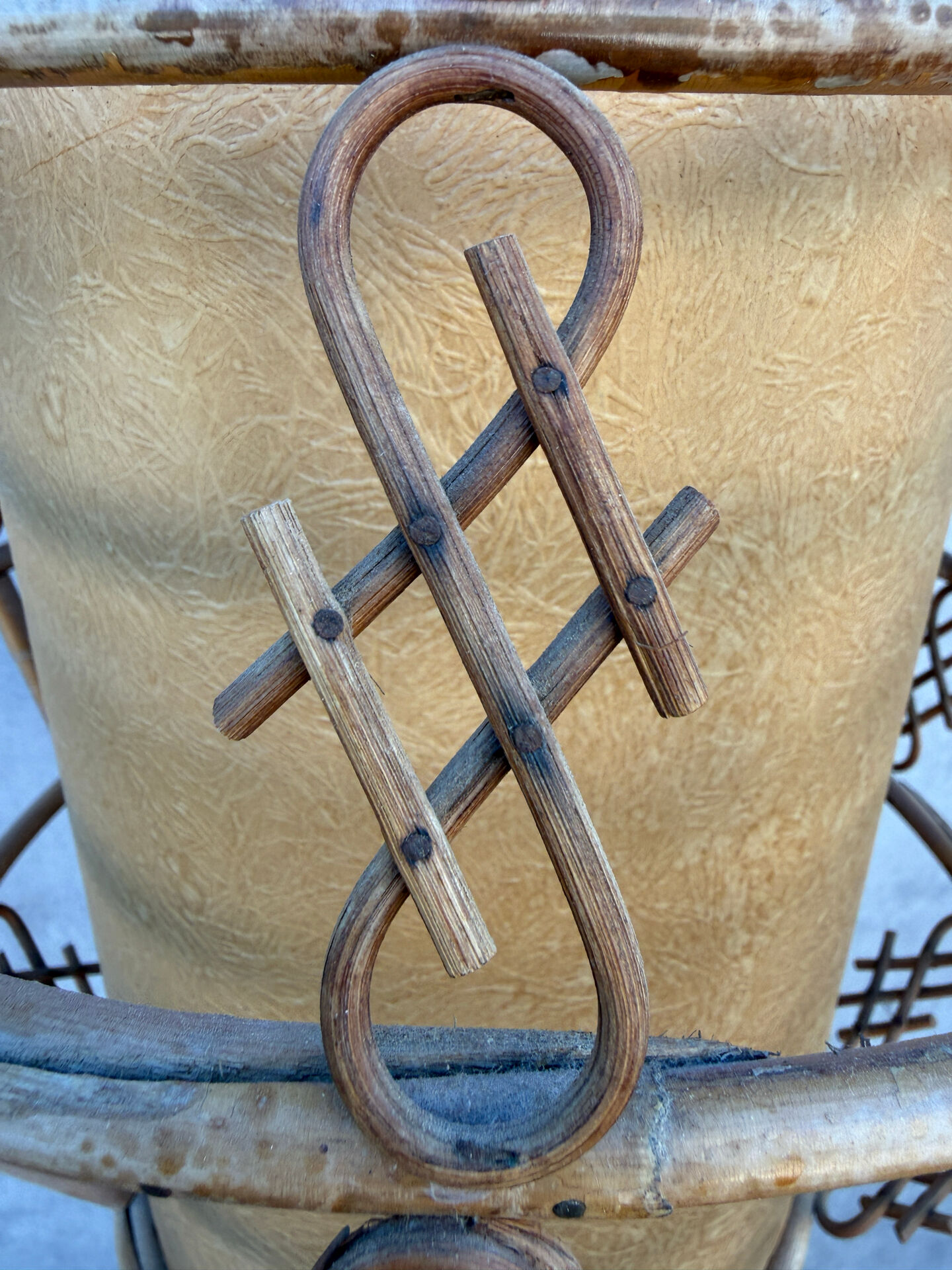 1950s Rattan Floor Lamp in the Style of Louis Sognot, France