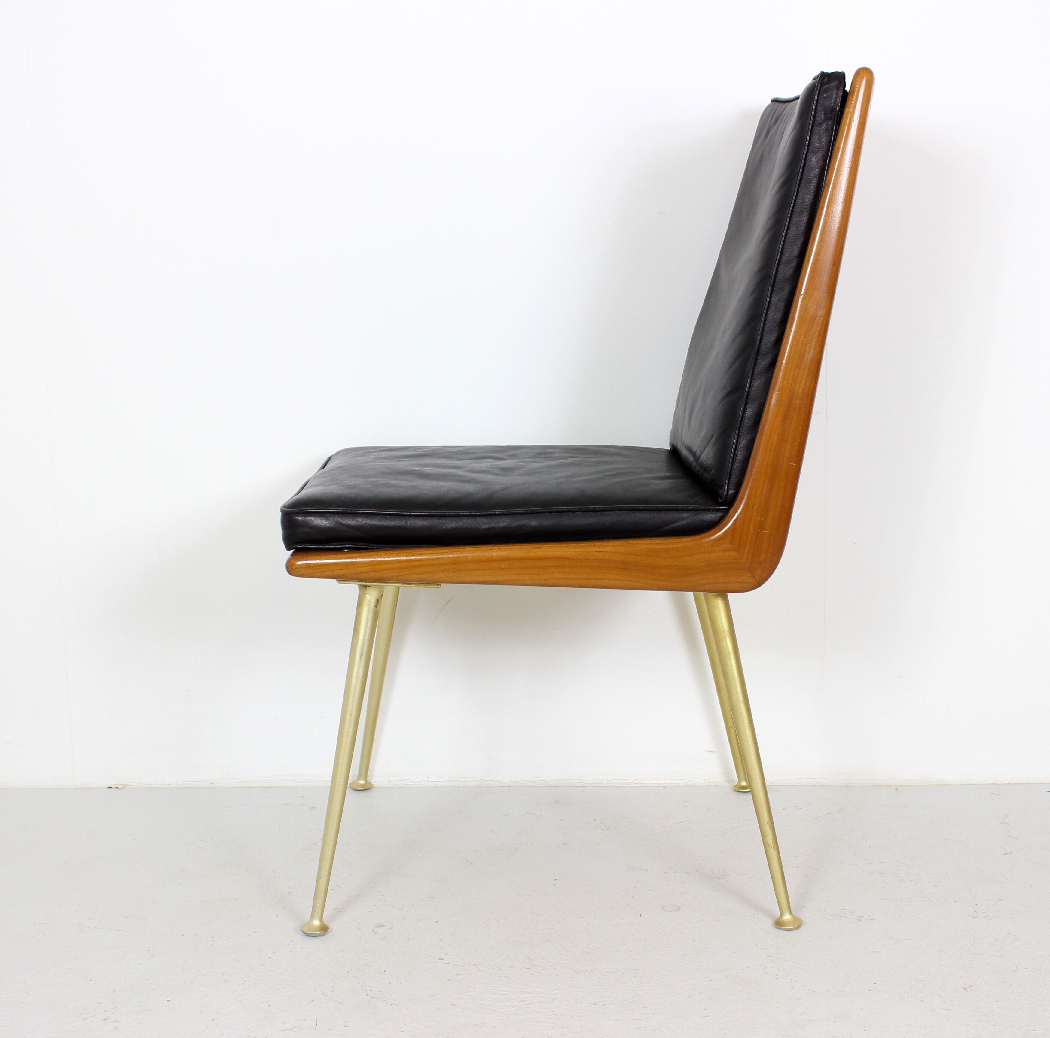 Pair of Boomerang Easy Chair by Hans Mitzlaff for Eugen Schmidt in Leather