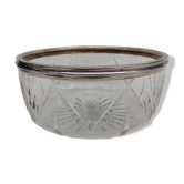 Saladier en cristal et cerclage argent massif, première partie du XX ème siècle.