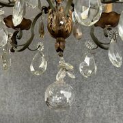 Venetian chandelier with gold and lacquered metal tassels, circa 1940