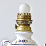 Large handcrafted earthenware lamp from Moustiers