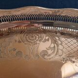 Silver metal serving tray