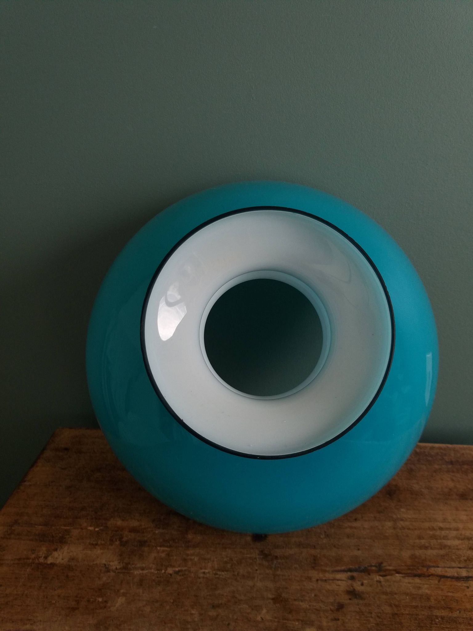 Turquoise opaline glass globe lampshade