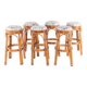 Set of 6 rattan stools