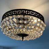 Old ceiling lamp basket with grapevines and bronze