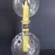 Vase flower holder candle holder in blown glass 1970 vintage 70s 70's 1970s