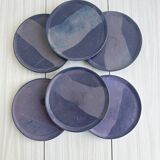 Purple ceramic plates set of 6