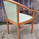 Pair of armchairs curved wood varnished skaï 70s