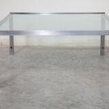 Glass top and chrome coffee table by Horst Brüning for Kill