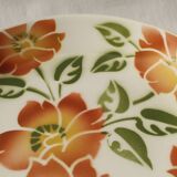 Set of 2 hollow plates Moulin des Loups - Ontario model - orange flowers
