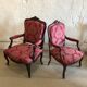 False pair of Louis XV style armchairs, nineteenth century