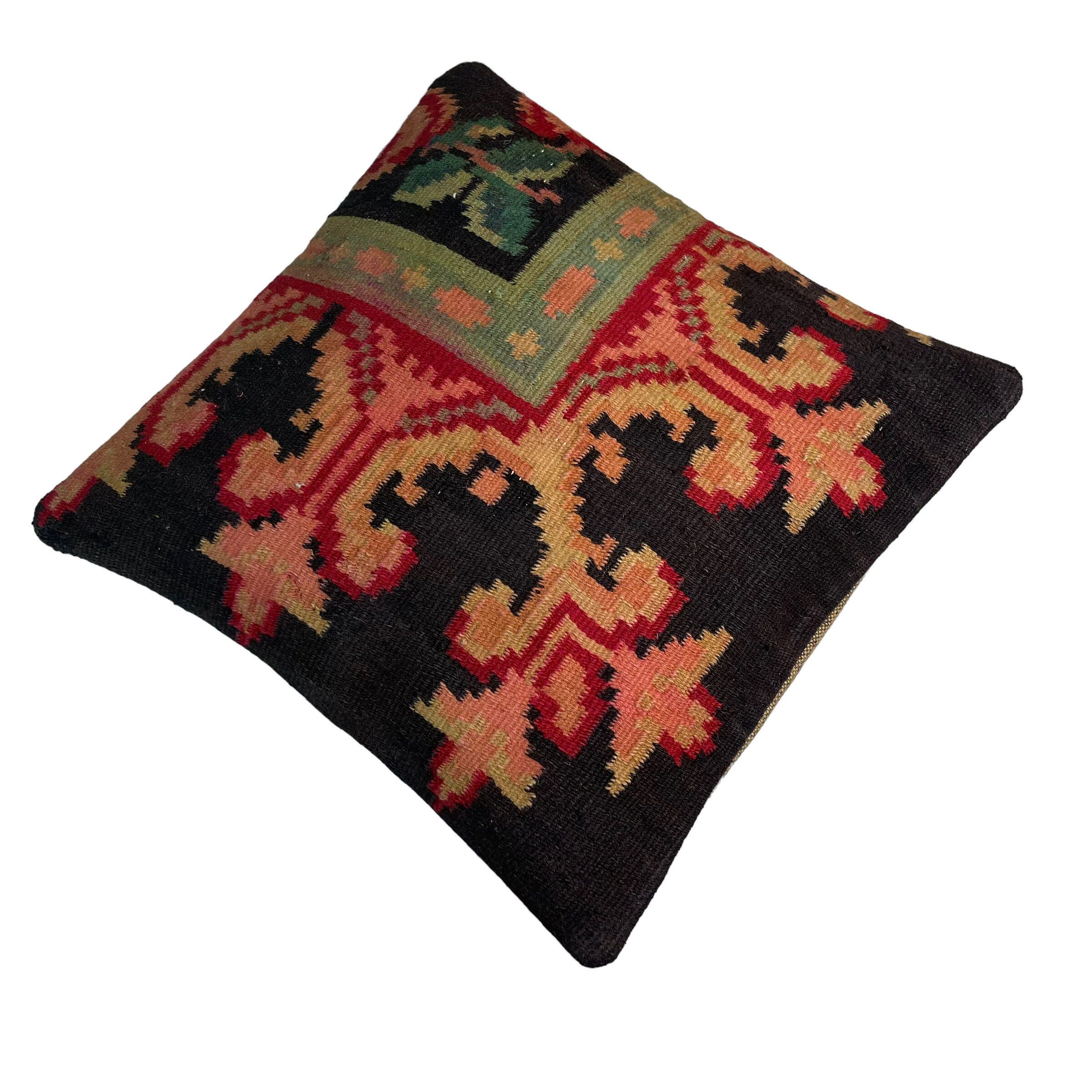 Vintage turkish kilim cushion cover 40x40cm