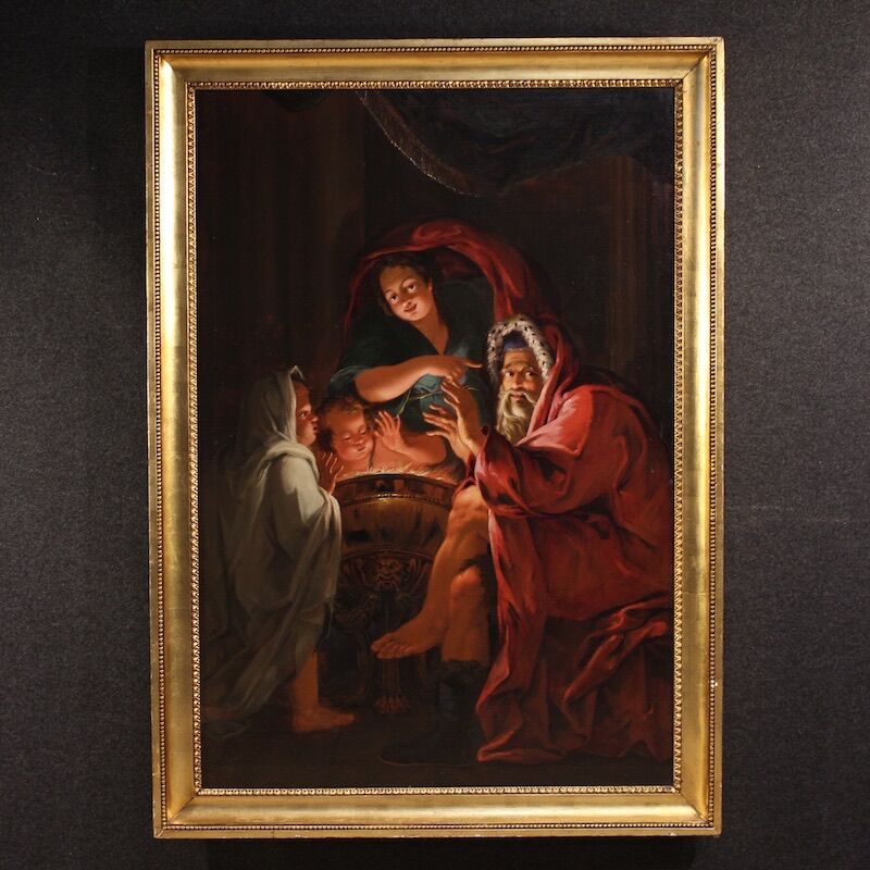 Great 18th century painting, allegory of winter