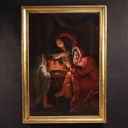 Great 18th century painting, allegory of winter
