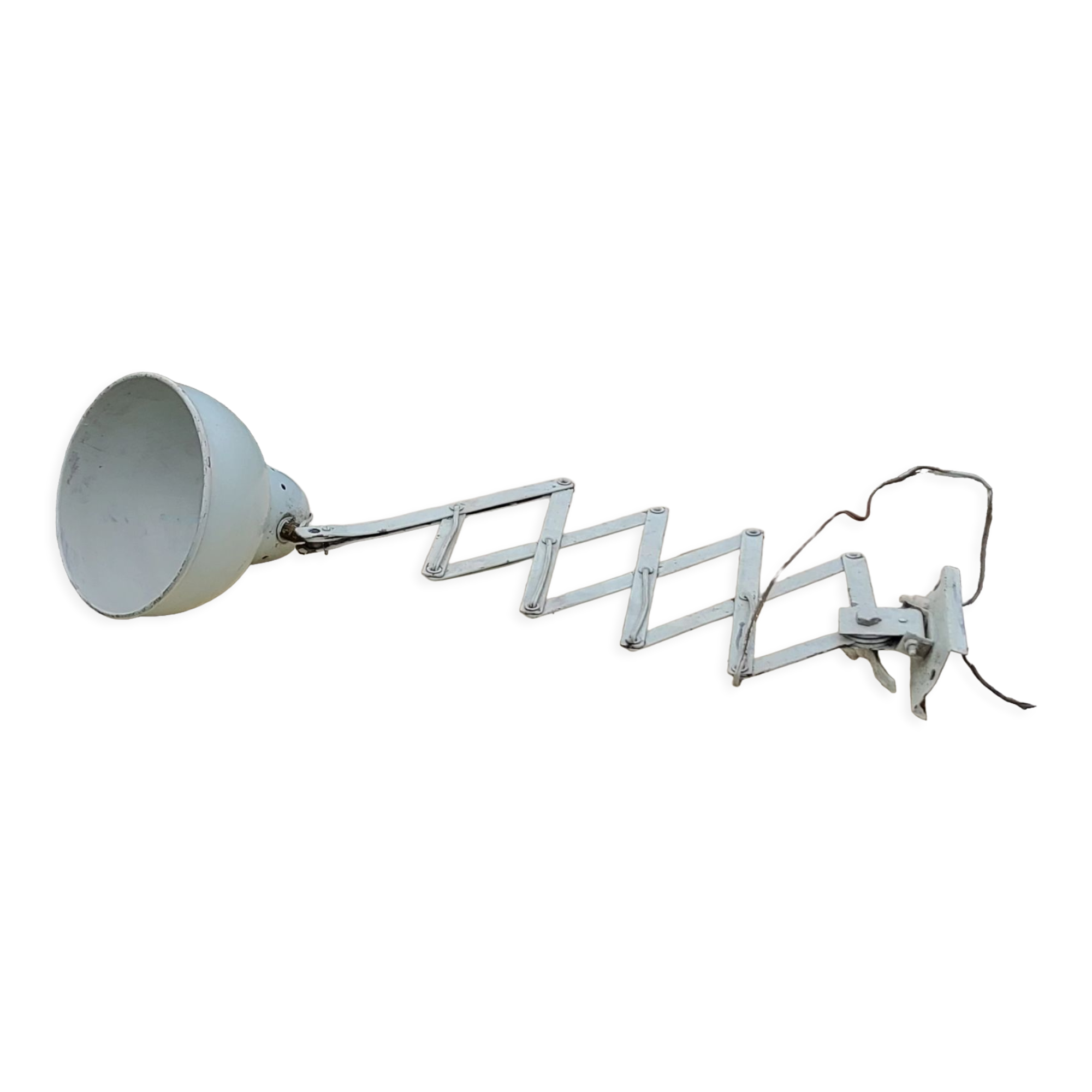 Adjustable metal accordion wall lamp from the 50s aluminum lampshade