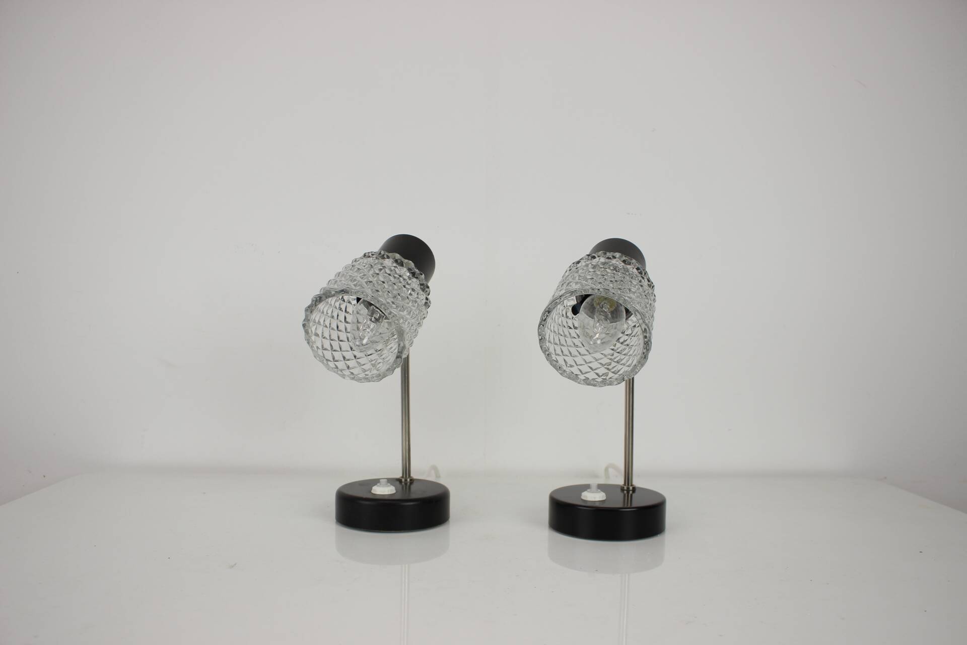 1960s Pair of Table Lamps by Kamenický Šenov, Czechoslovakia