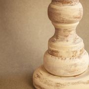 Stripped wooden chandeliers. Wooden candle holder. Candlesticks.