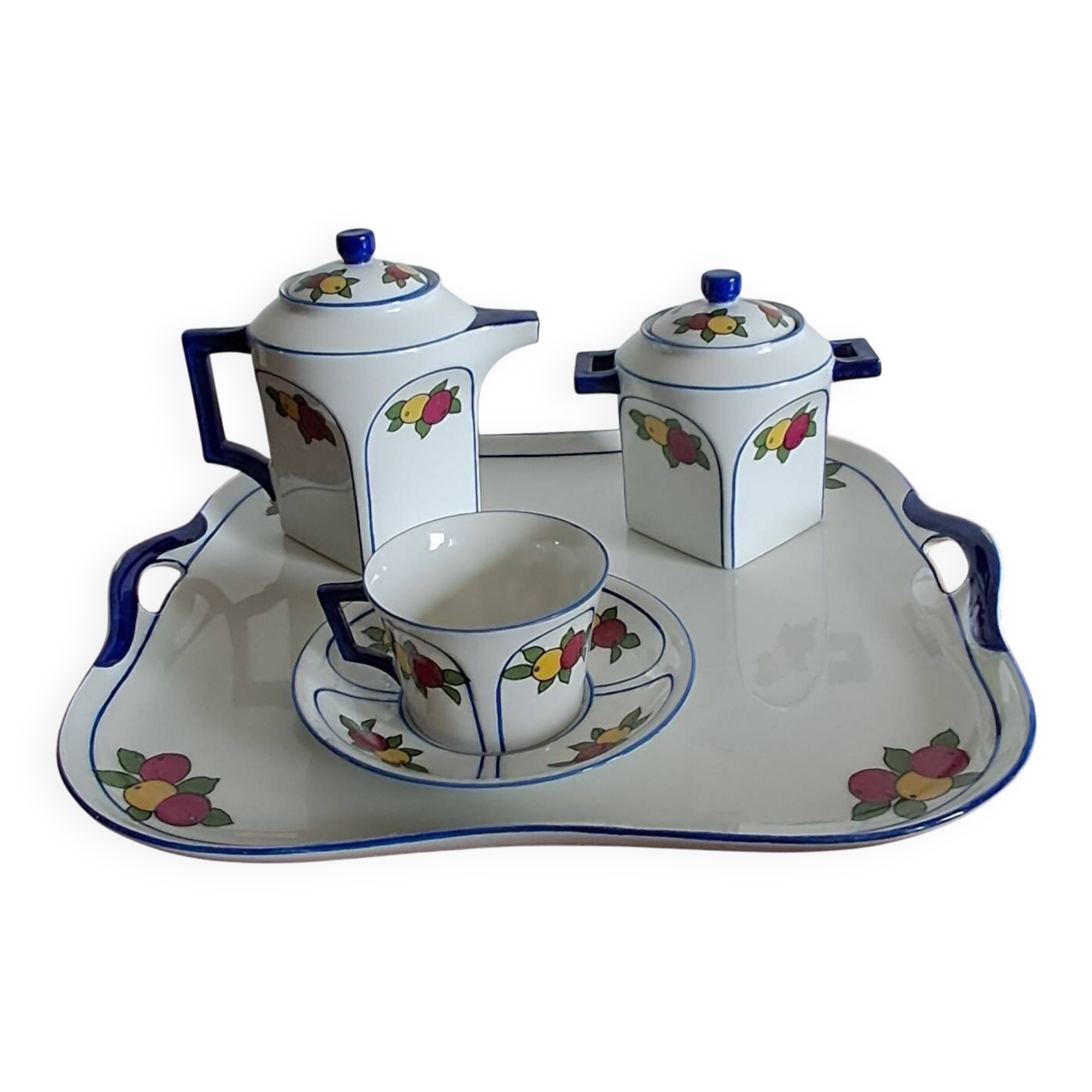 Coffee service in porcelain A. Lanternier & Co Limoges. 1960s.