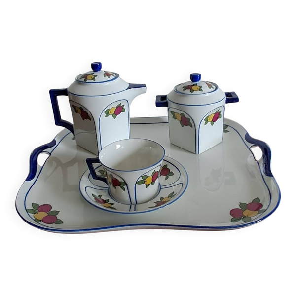 Service à café en porcelaine A.Lanternier &Co Limoges. Années 60