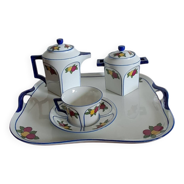 Service à café en porcelaine A.Lanternier &Co Limoges. Années 60
