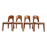 Set of 4 Niels Koefoed chairs cream, 1960s
