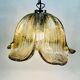 Vintage Briloner Leuchten pendant light, smoke grey bubble glass, 1970
